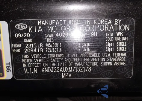 2021 Kia Soul S из США, поврежденный, VIN KNDJ23AUXM7132178